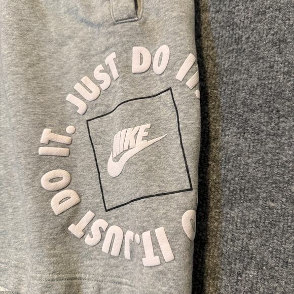 Nike Shorts Mens XL Gray Sweatshorts Just Do It Fleece Stretch Swoosh Casual - Picture 5 of 11